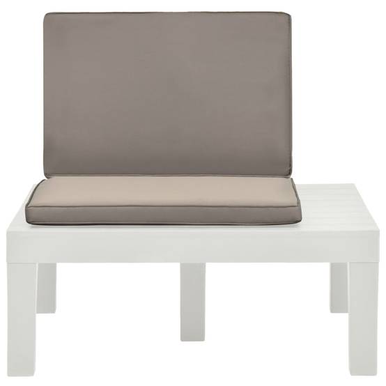 Salon de Jardin Lot de 2 Fauteuils Bas en Plastique avec Coussins pour Terrasse Blanc – ComfortXL Outdoor Living - Image 3