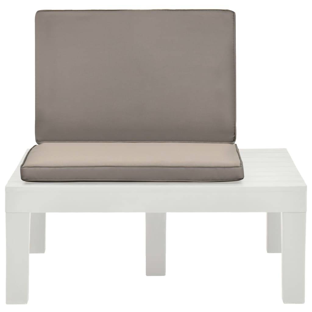 Salon de Jardin Lot de 2 Fauteuils Bas en Plastique avec Coussins pour Terrasse Blanc – ComfortXL Outdoor Living - Image 3