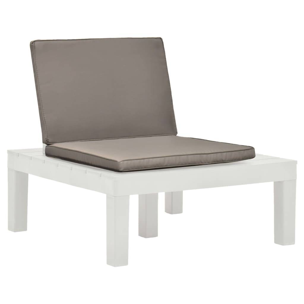 Salon de Jardin Lot de 2 Fauteuils Bas en Plastique avec Coussins pour Terrasse Blanc – ComfortXL Outdoor Living - Image 2