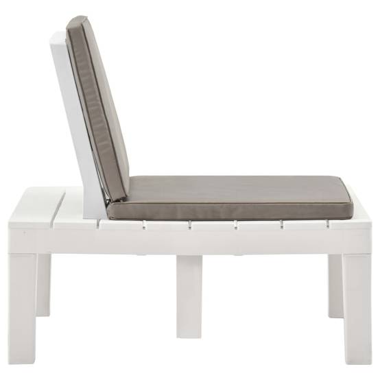Salon de Jardin Lot de 2 Fauteuils Bas en Plastique avec Coussins pour Terrasse Blanc – ComfortXL Outdoor Living - Image 4