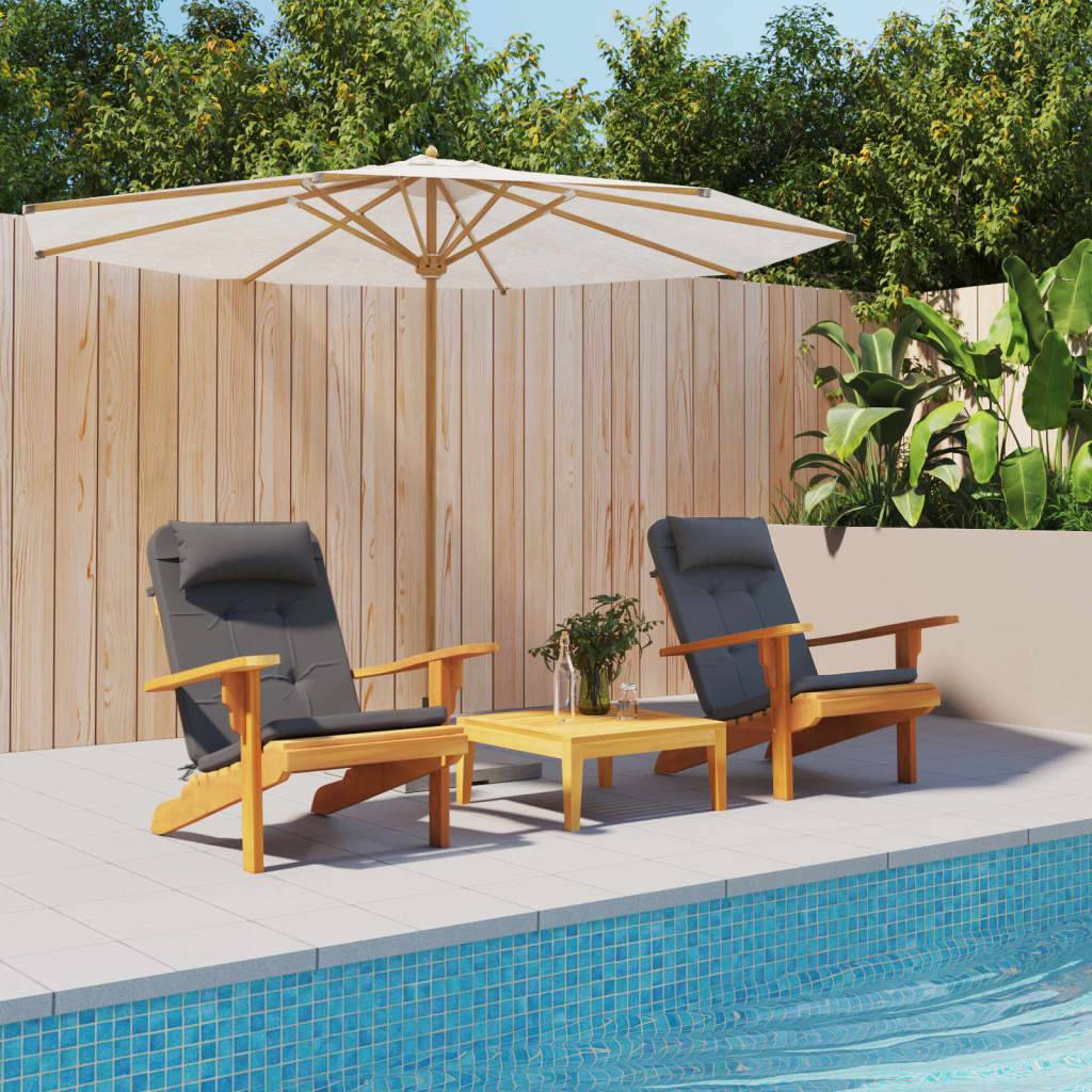PANGIVO - Coussins de chaise adirondack tissu oxford anthracite 126 x 58 x 4.5 cm - PANGIVO - Image 1