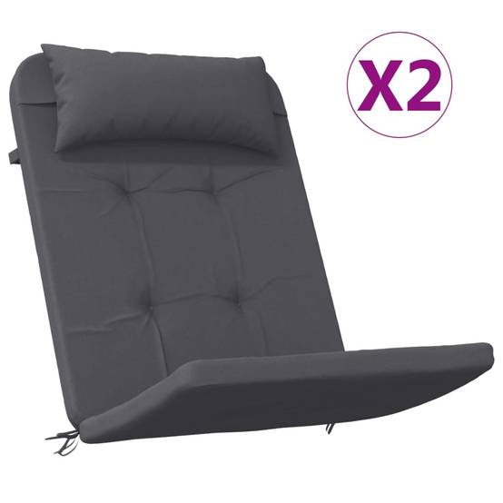 PANGIVO - Coussins de chaise adirondack tissu oxford anthracite 126 x 58 x 4.5 cm - PANGIVO - Image 2