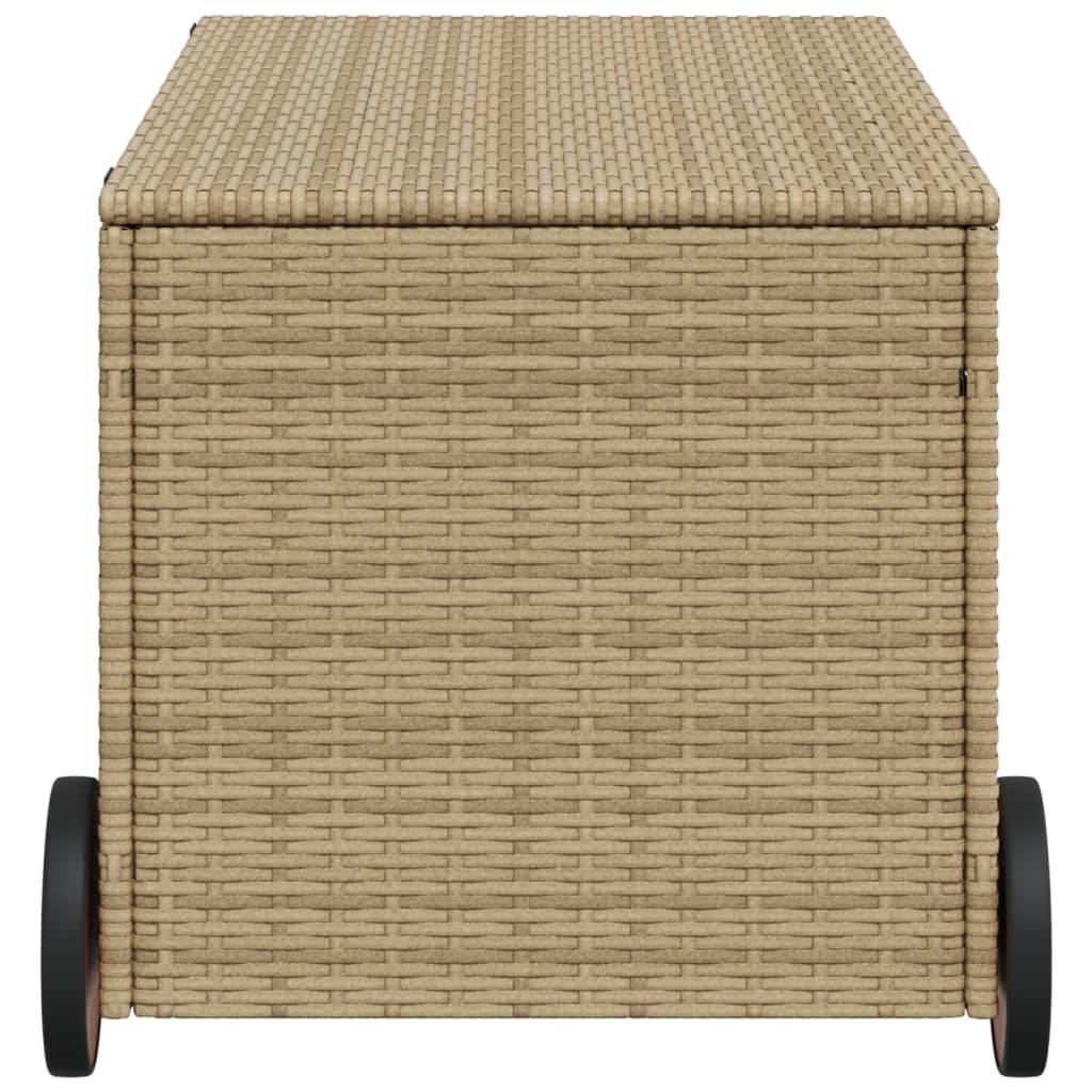 Coffre de Rangement Jardin Résine Tressée avec Roues et Poignée Beige 190L – ComfortXL Outdoor Living - Image 5