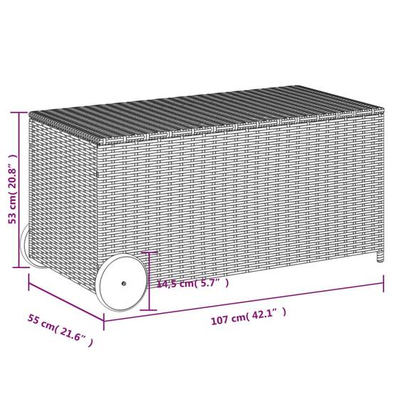 Coffre de Rangement Jardin Résine Tressée avec Roues et Poignée Beige 190L – ComfortXL Outdoor Living - Image 4