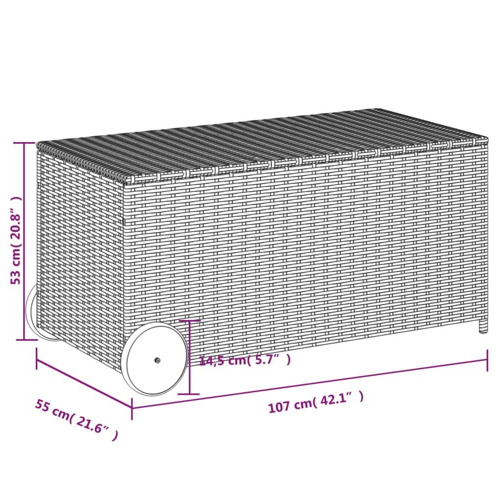 Coffre de Rangement Jardin Résine Tressée avec Roues et Poignée Beige 190L – ComfortXL Outdoor Living - Image 4