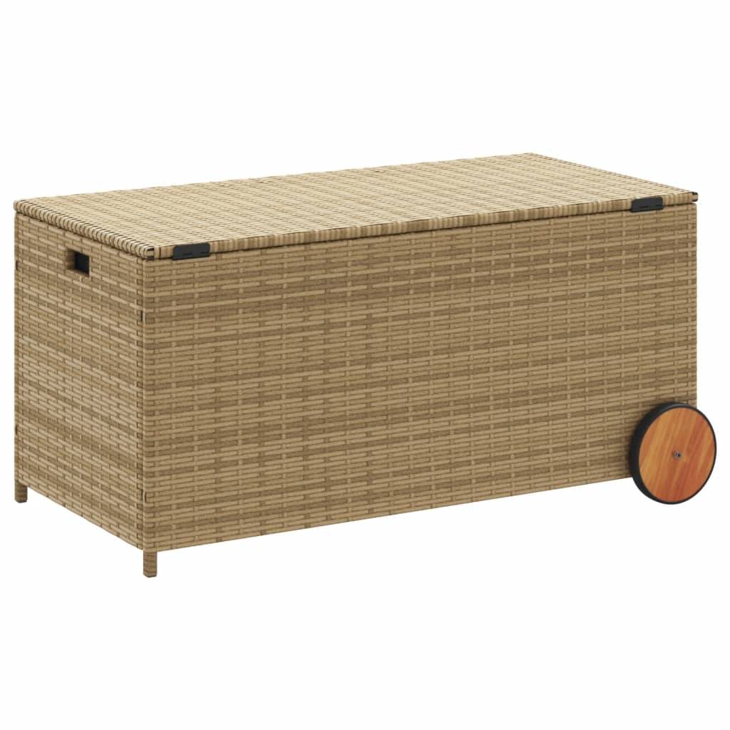 Coffre de Rangement Jardin Résine Tressée avec Roues et Poignée Beige 190L – ComfortXL Outdoor Living - Image 6