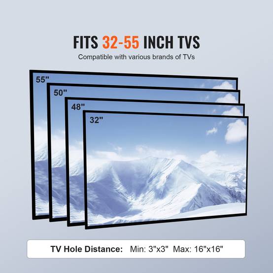 VEVOR Support TV pied 32-55", pivotant, H régl.61,5-67cm, ch.41kg, maison/bureau. - Image 6