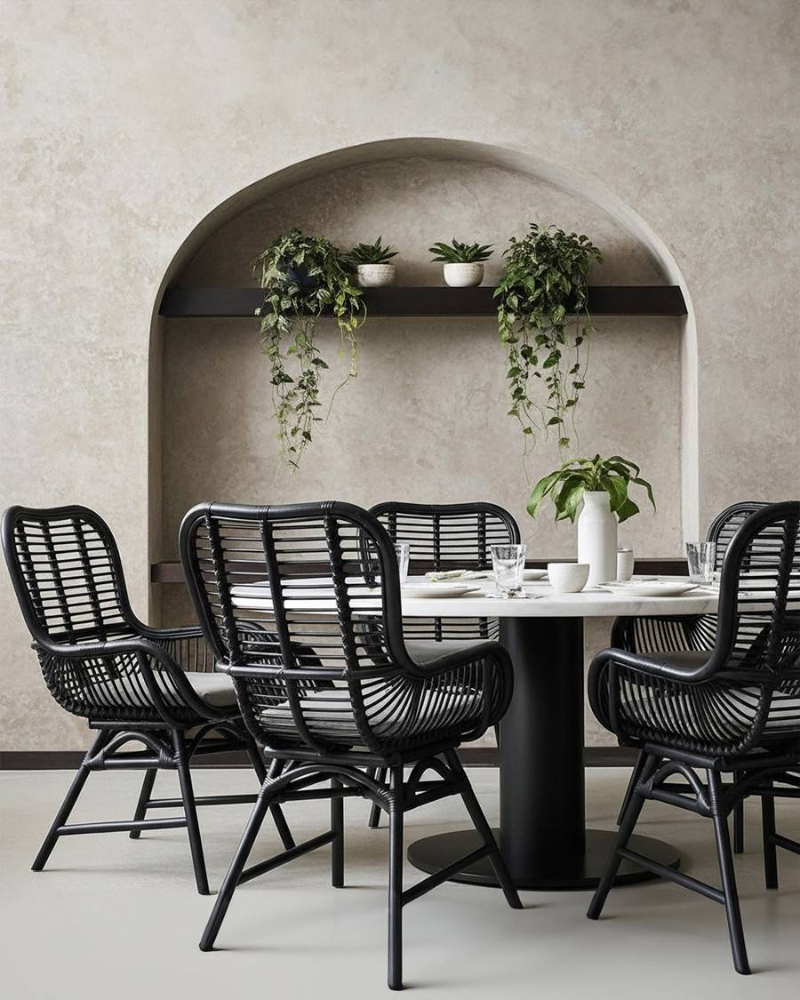 Lot de 4 chaises Sapporo - Lot de 4 chaises Sapporo en rotin noir - UNIQKA - Image 2
