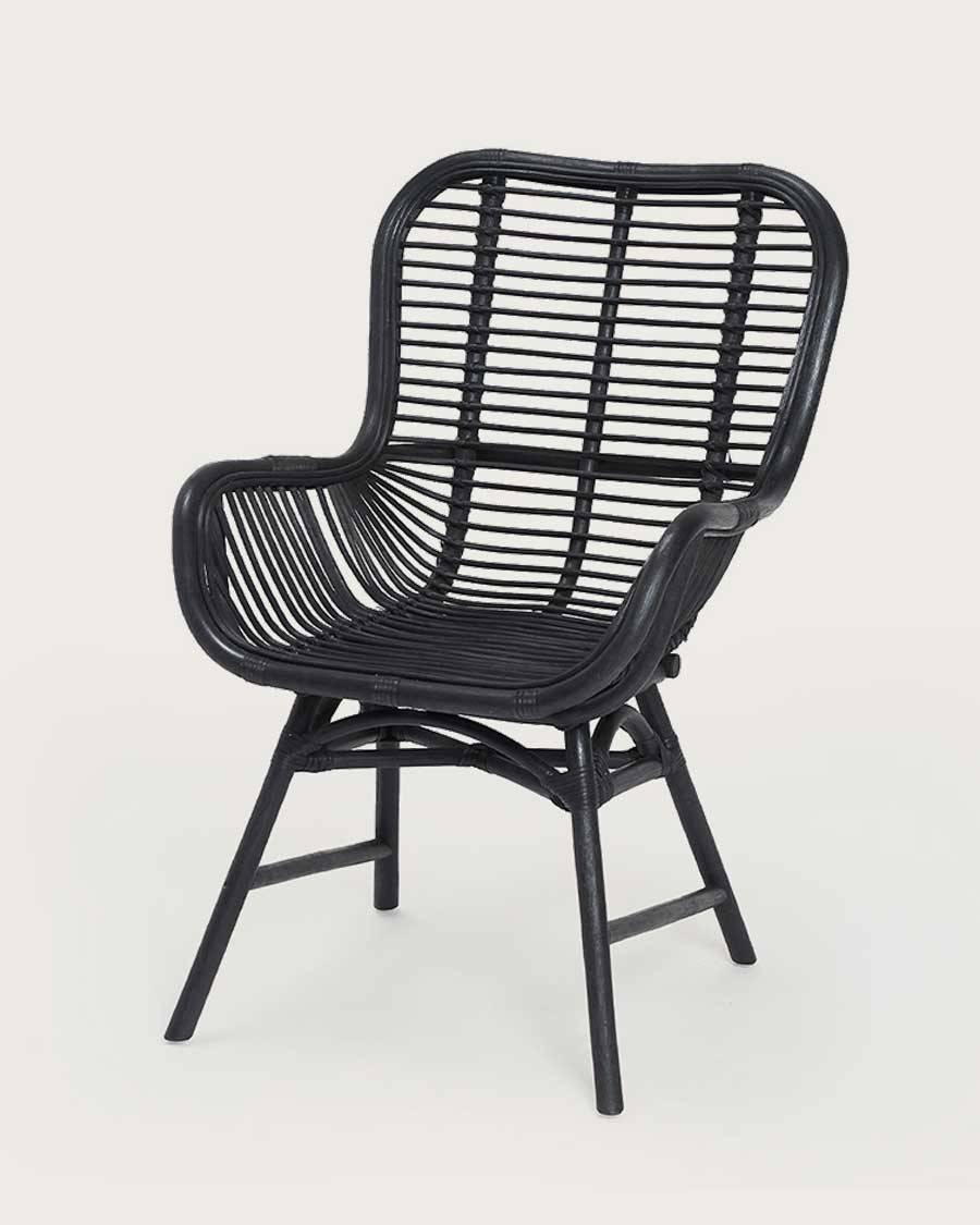 Lot de 4 chaises Sapporo - Lot de 4 chaises Sapporo en rotin noir - UNIQKA - Image 1
