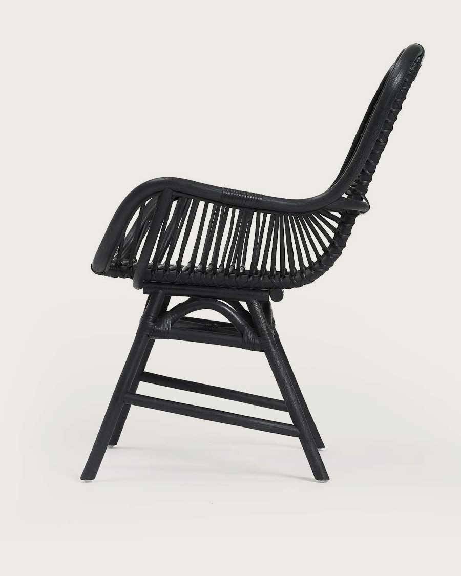 Lot de 4 chaises Sapporo - Lot de 4 chaises Sapporo en rotin noir - UNIQKA - Image 5