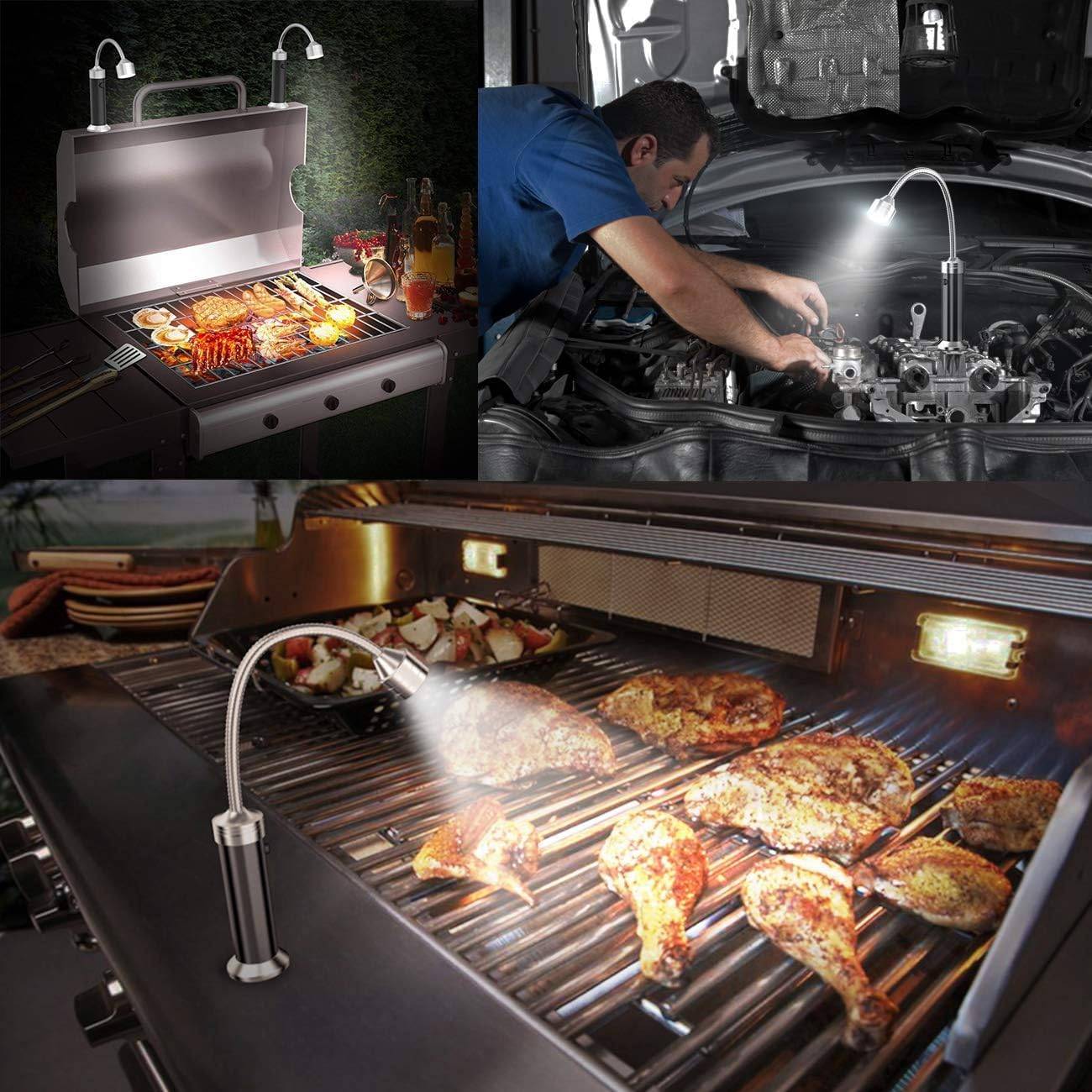 Lampe pour Barbecue Lot de 2 Lumières LED de Gril BBQ vec Base magnétique - IntiMeg - Image 2