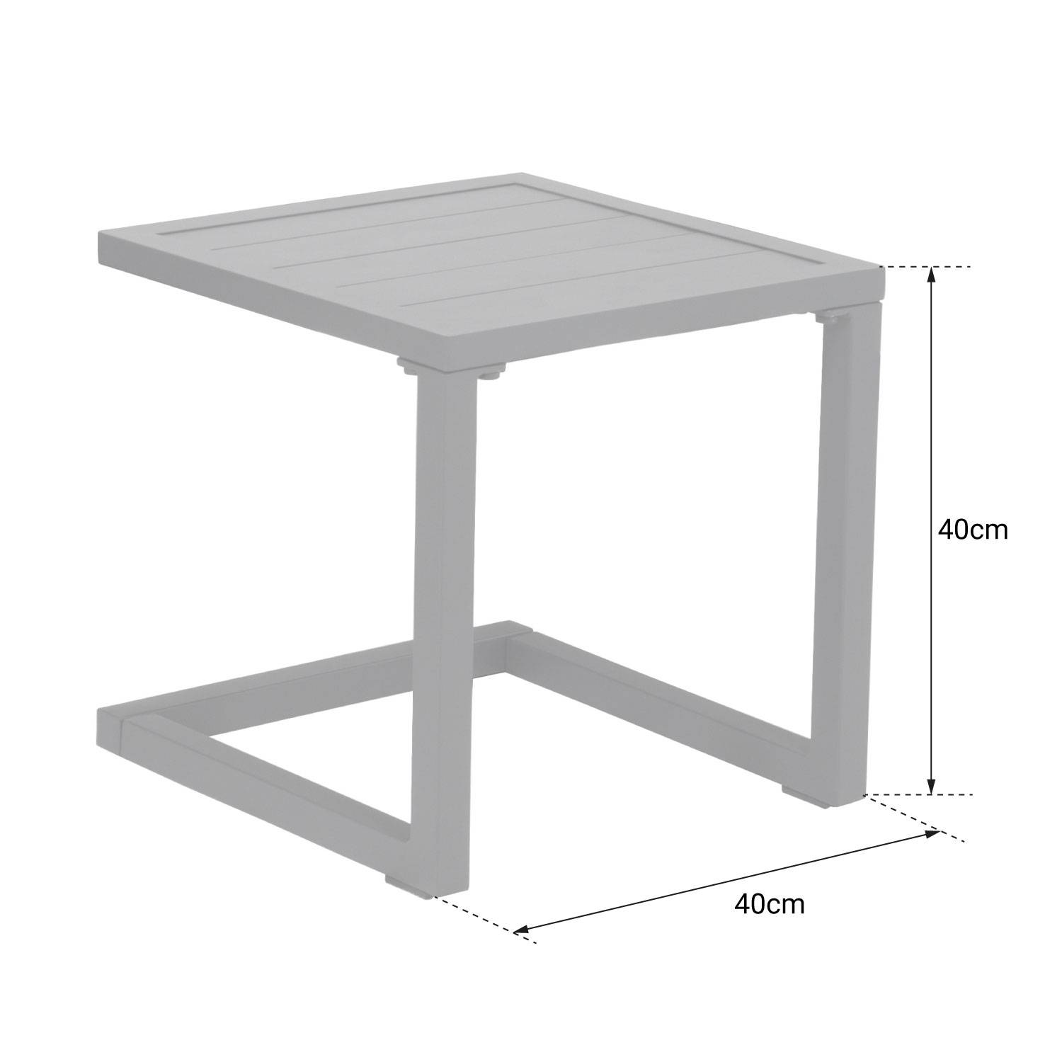 Happy Garden - Table d'appoint BARBADOS en aluminium gris anthracite - HAPPY GARDEN - Image 5