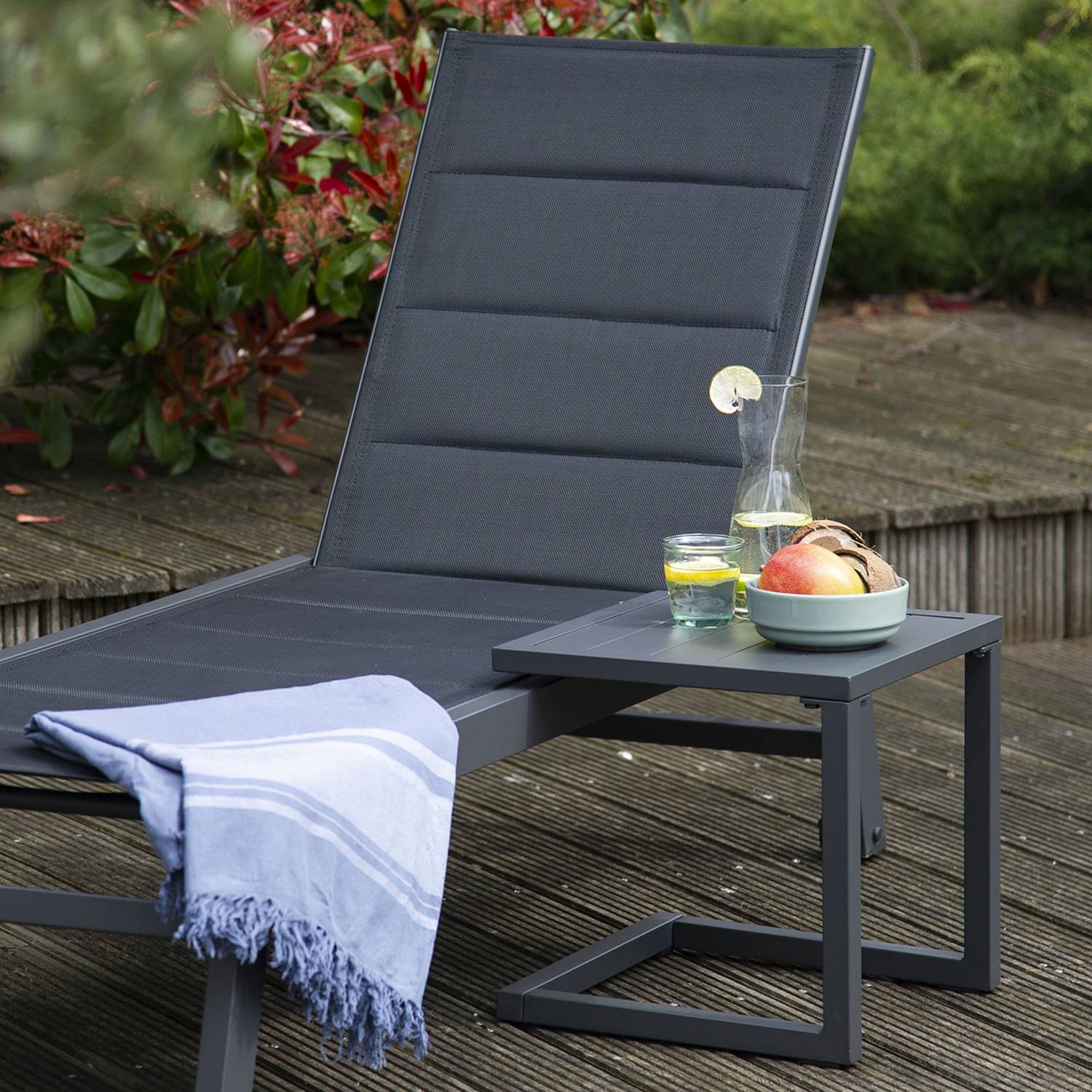 Happy Garden - Table d'appoint BARBADOS en aluminium gris anthracite - HAPPY GARDEN - Image 3