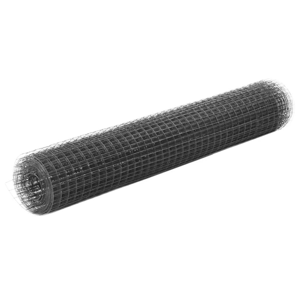 ComfortXL - Grillage Cage Acier PVC Poulailler Mailles Fines Gris 10x1m - ComfortXL Outdoor Living - Image 1