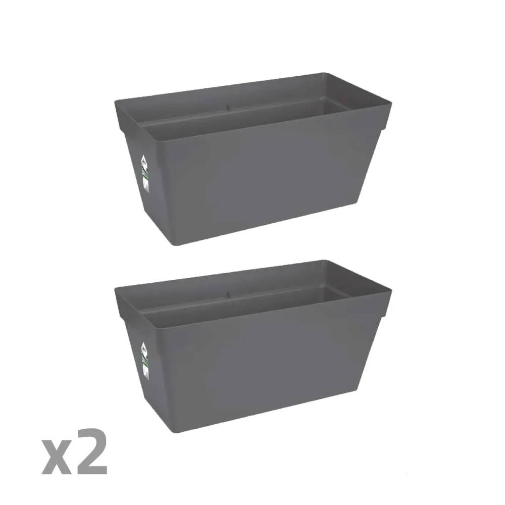 Elho - Lot de 2Jardinières 70 cm Elho® - Gris - Réservoir intégré - Image 2