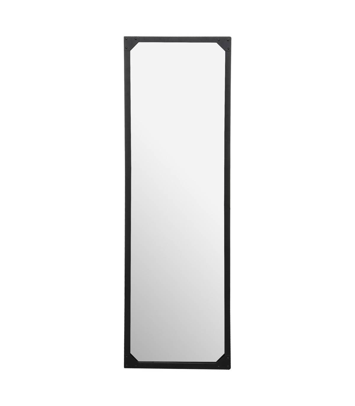Miroir mural rectangle en Métal Noir style Industriel 45 x 150 cm - Image 1