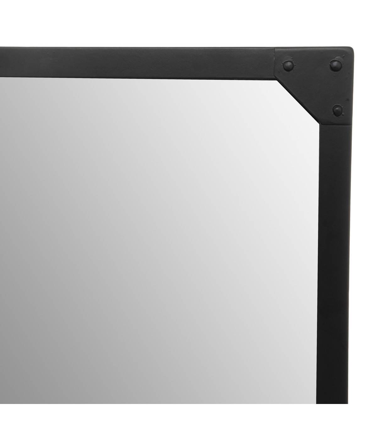 Miroir mural rectangle en Métal Noir style Industriel 45 x 150 cm - Image 2