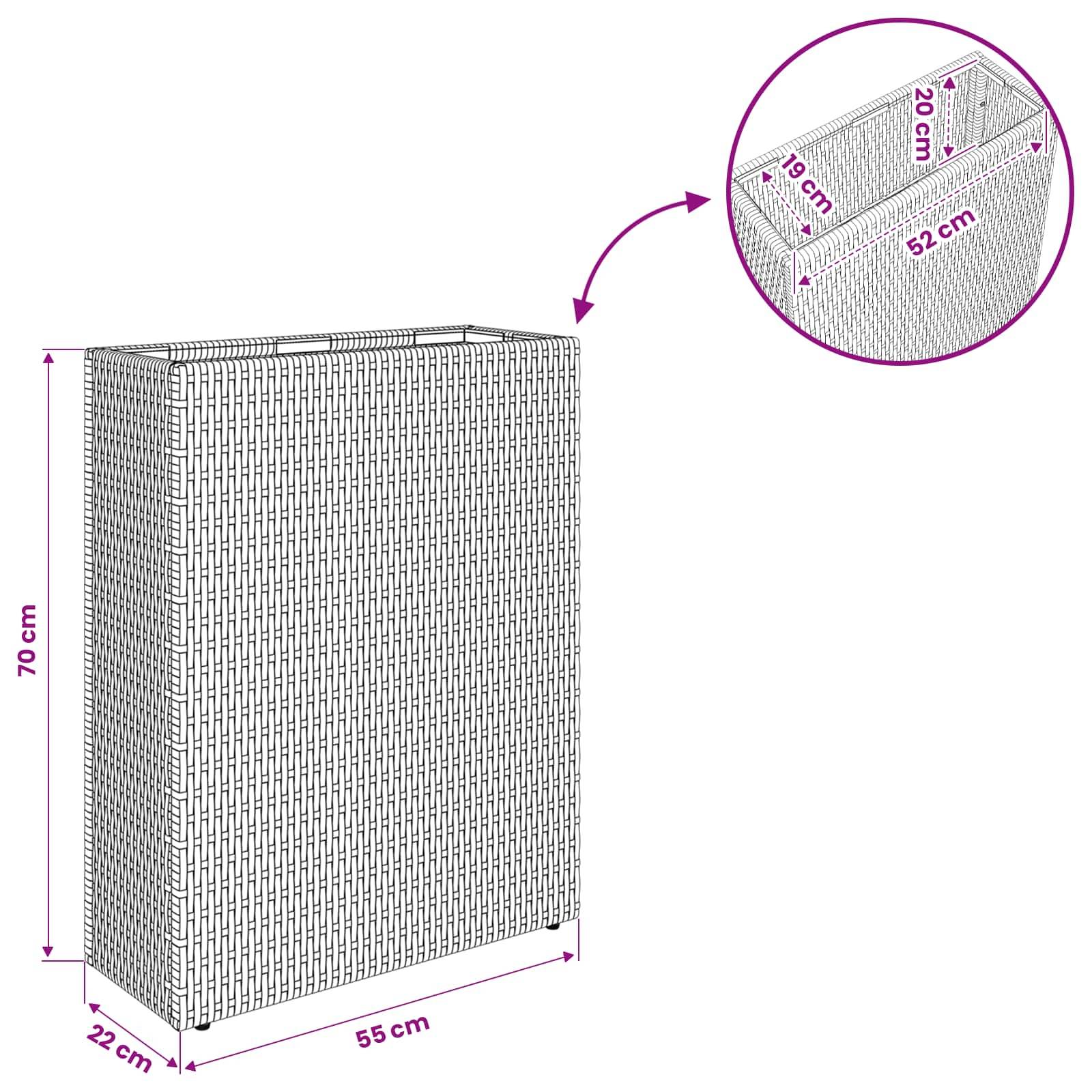 Vidaxl - Grand Pot 55 x 22 x 70 cm Oui vidaXL 42026874 - Image 3