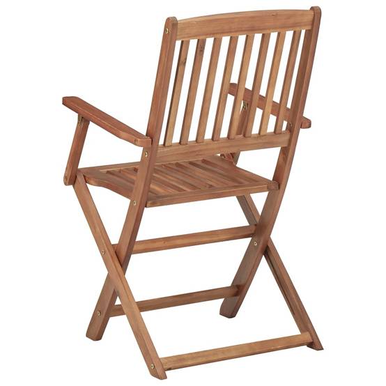 Chaises pliables de jardin bois acacia anthracite avec coussins 54 x 61 x 88 cm - PANGIVO - Image 6