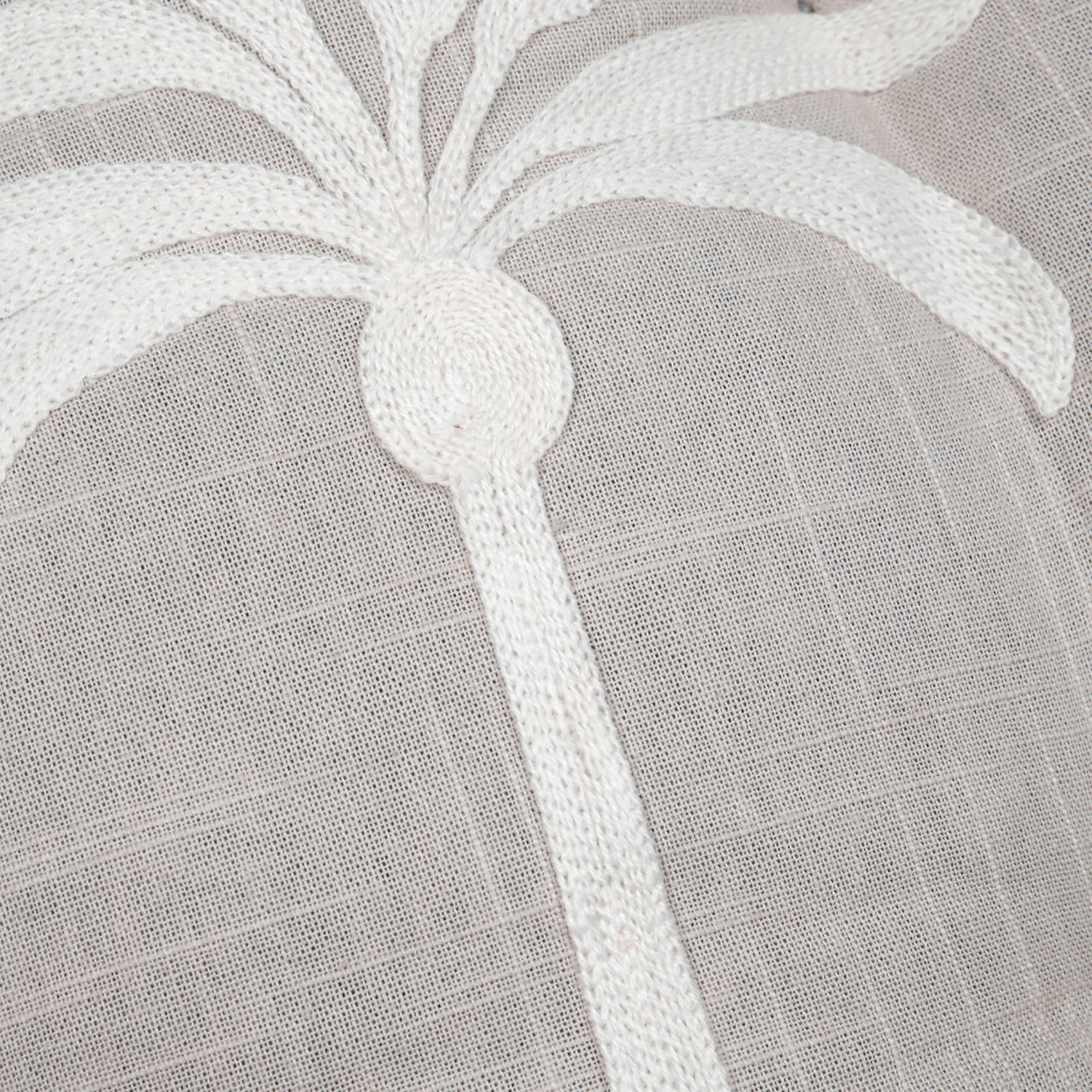 Lovely Casa - Galette de chaise brodée motif palmier - LOVELY CASA - Coton - Gris - Image 2