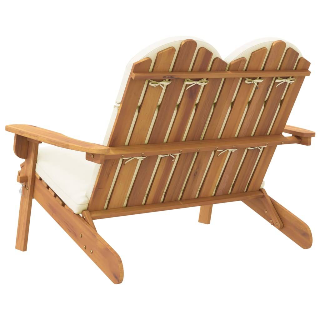 Helloshop26 - Banc de jardin meuble de patio d'extérieur terrasse adirondack et coussins 126 cm bois massif acacia - Image 4