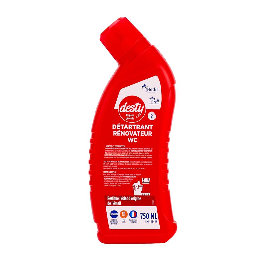 Desty Détartrant renovateur WC Flacon de 750ml - Lot de 36 - Elcopharma