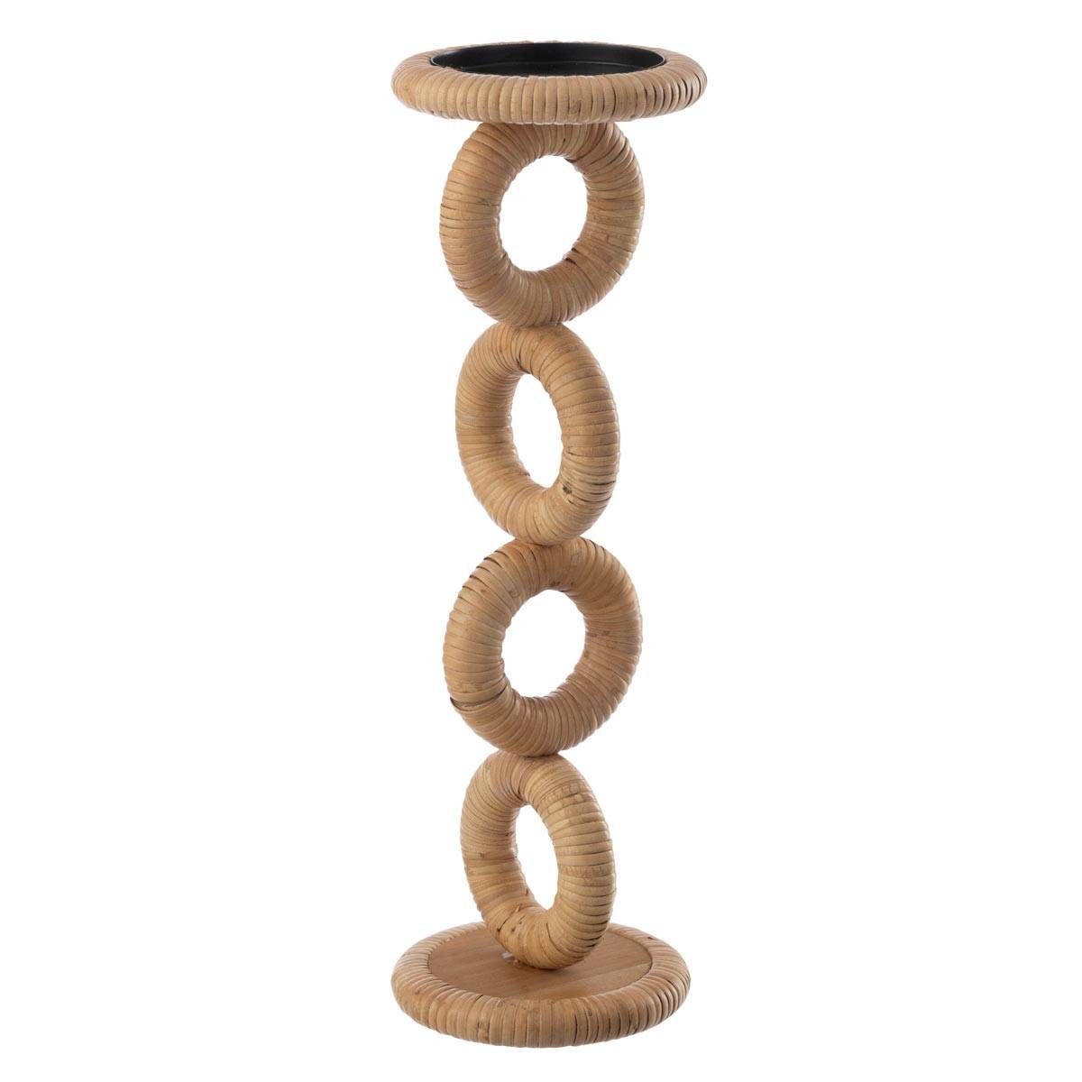J-Line - Bougeoir en Rotin "Ring" 45cm Naturel - Image 1