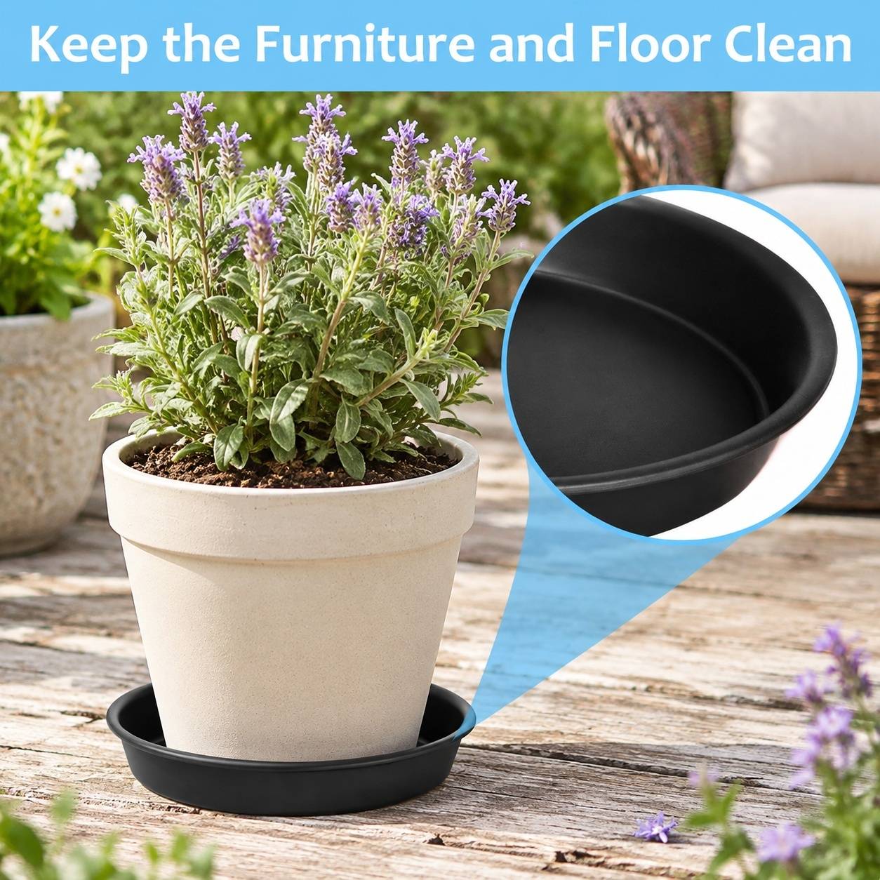 Soucoupes de Plantes Lot de 5 pour Pots Intérieur Extérieur Résistantes PP Épaisses - Image 4