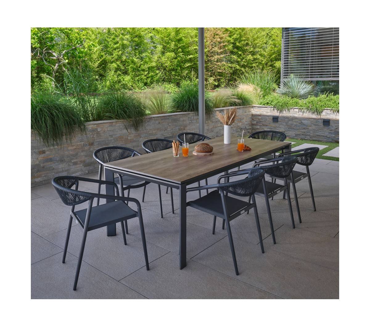 Ozalide - 8 places - FONTAMENTO en Aluminium - Ensemble table et chaises de jardin - Image 2