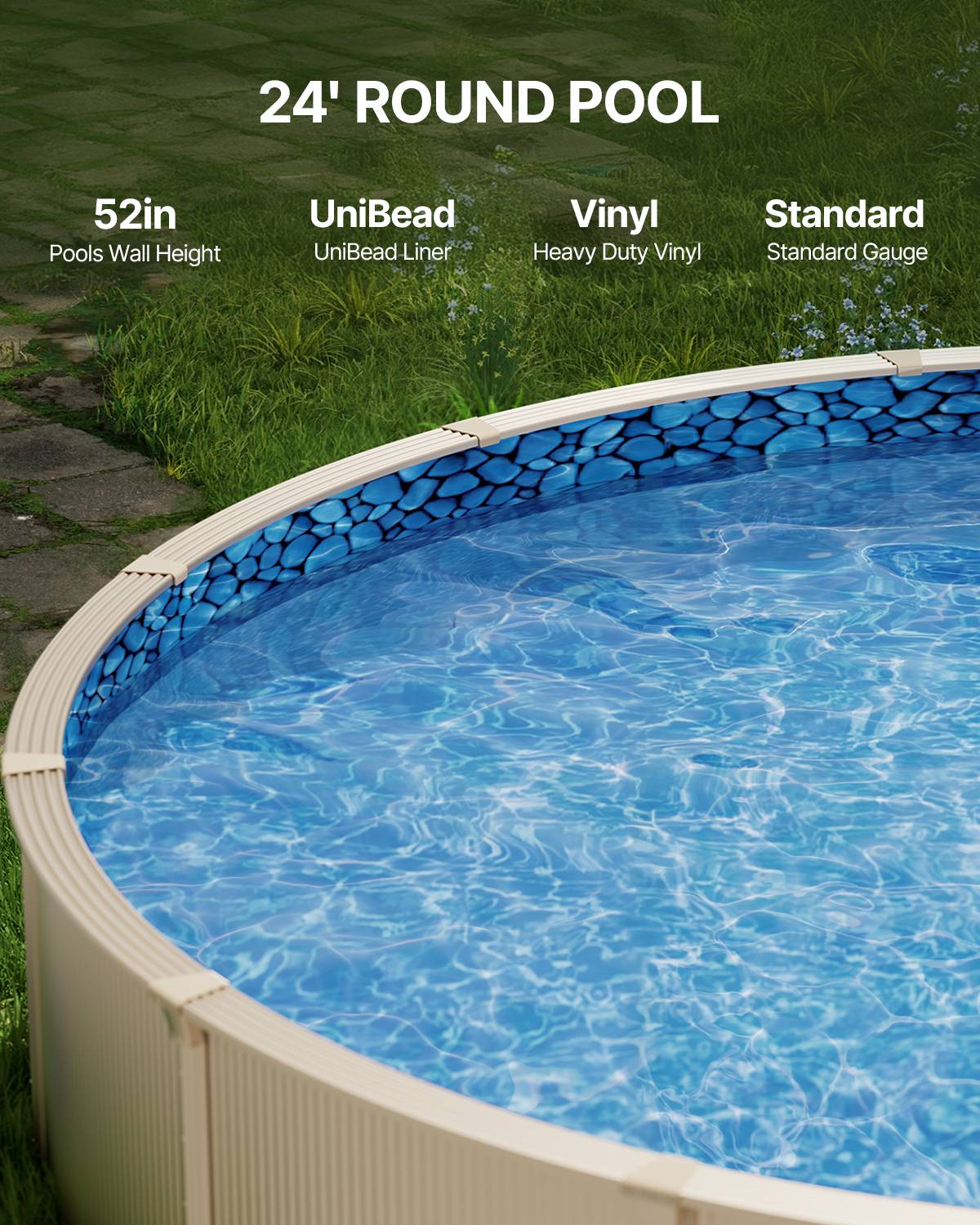 Vevor - VEVOR Revêtement de Piscine Ronde Doublure Durable Style Unibead 732x120 cm - Image 2