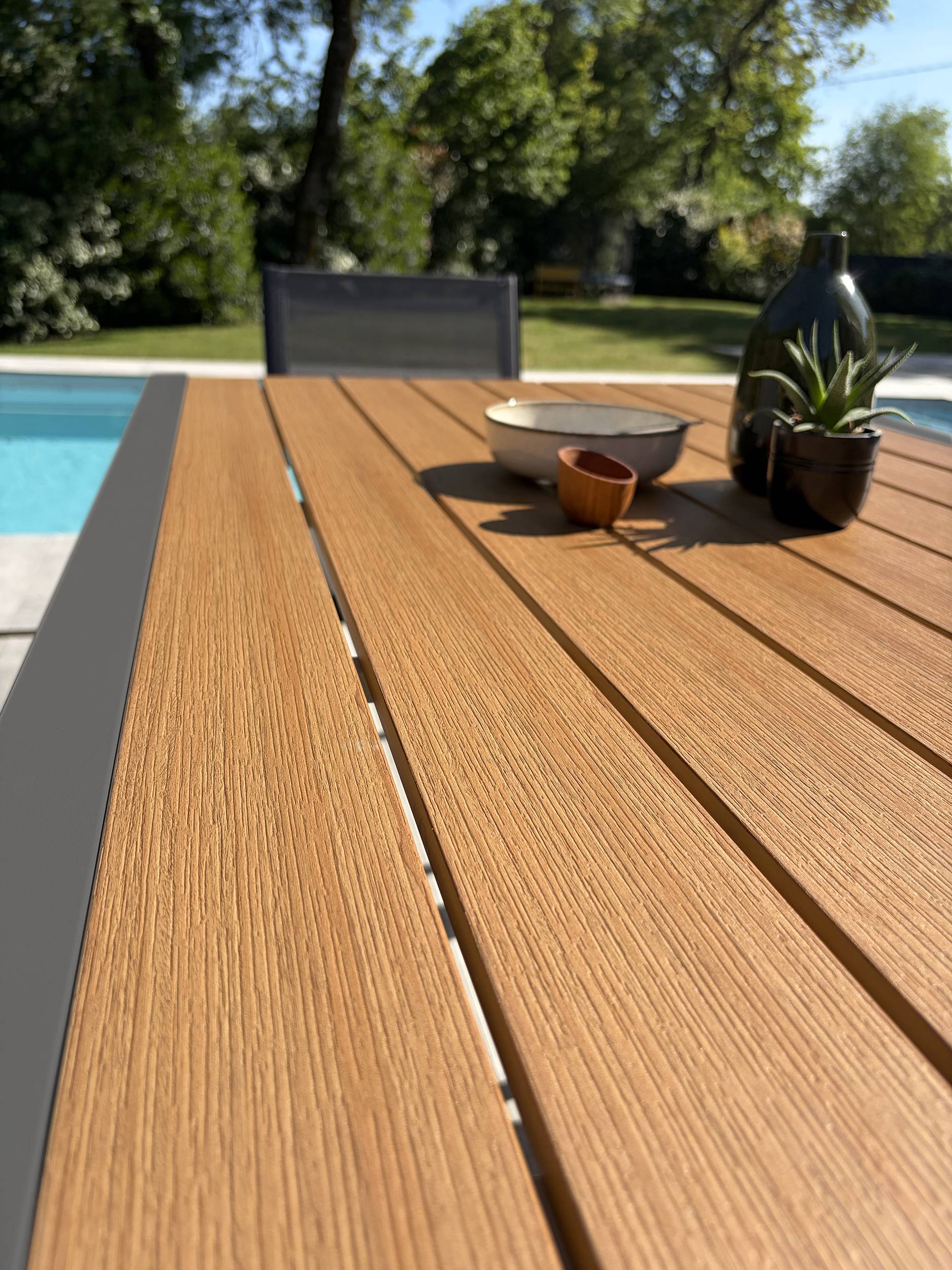 Dcb Garden - Ensemble repas de jardin 4 places en alu - Gris anthracite - TONGA - Image 5