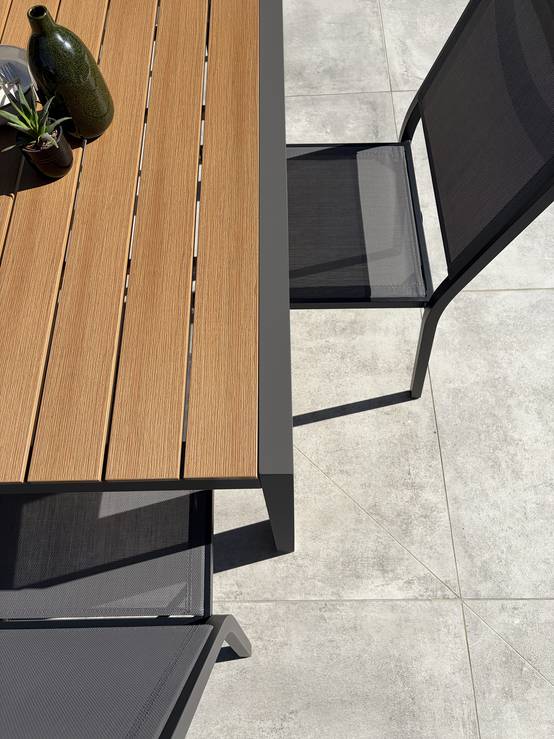 Dcb Garden - Ensemble repas de jardin 4 places en alu - Gris anthracite - TONGA - Image 3