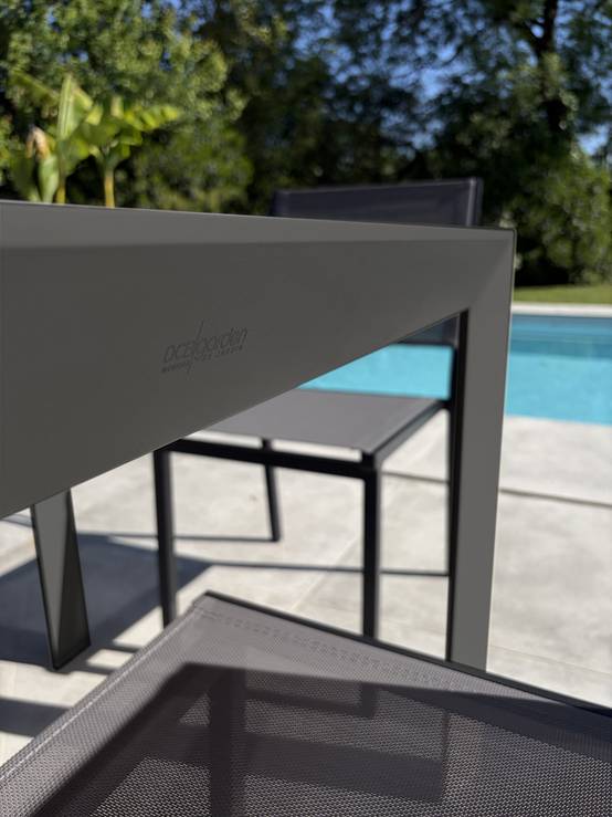 Dcb Garden - Ensemble repas de jardin 4 places en alu - Gris anthracite - TONGA - Image 4