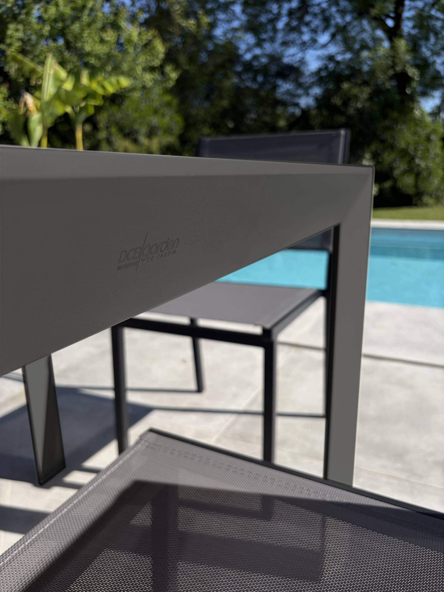Dcb Garden - Ensemble repas de jardin 4 places en alu - Gris anthracite - TONGA - Image 4