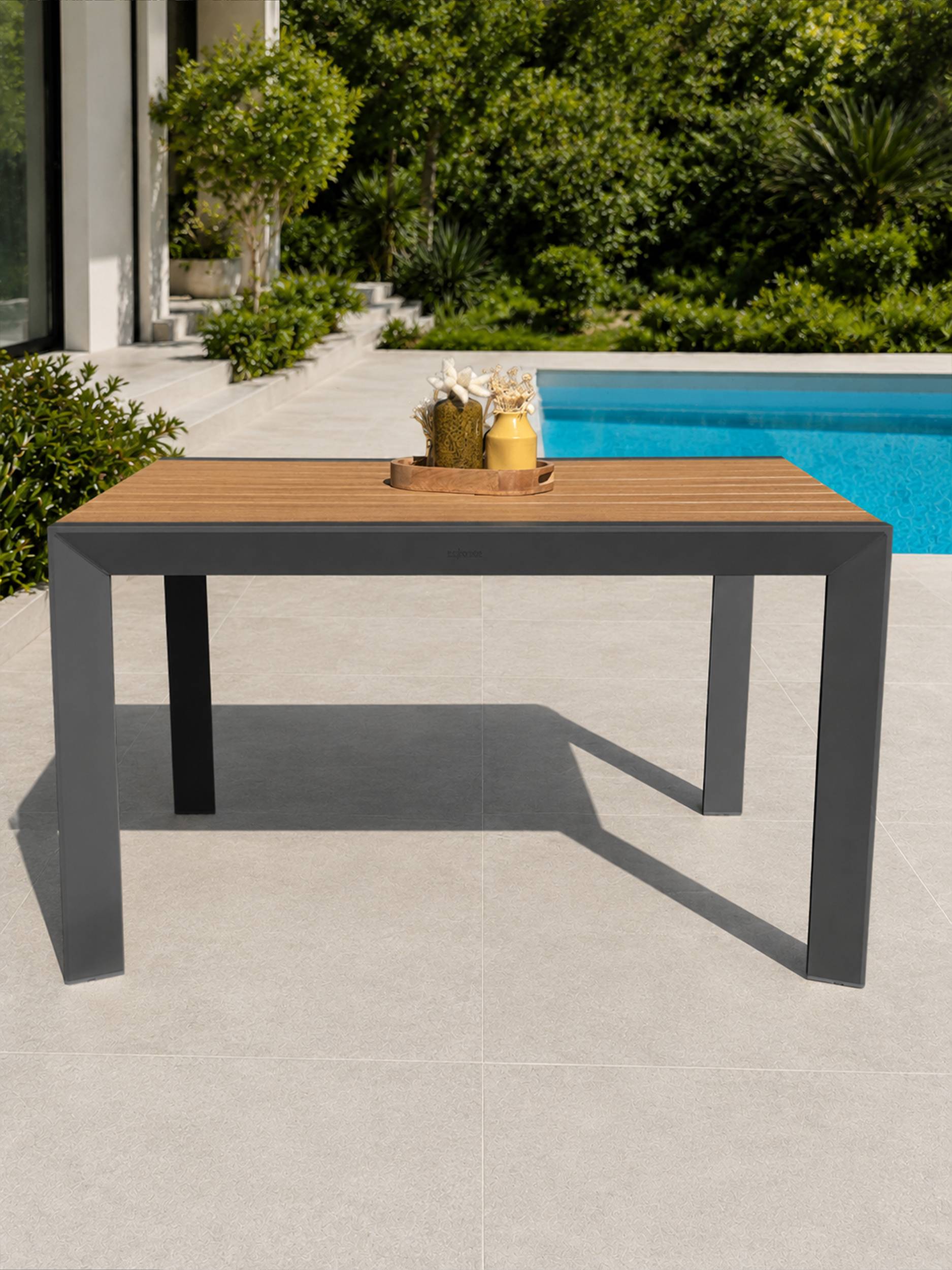 Dcb Garden - Ensemble repas de jardin 4 places en alu - Gris anthracite - TONGA - Image 7