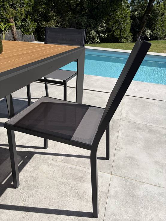 Dcb Garden - Ensemble repas de jardin 4 places en alu - Gris anthracite - TONGA - Image 2