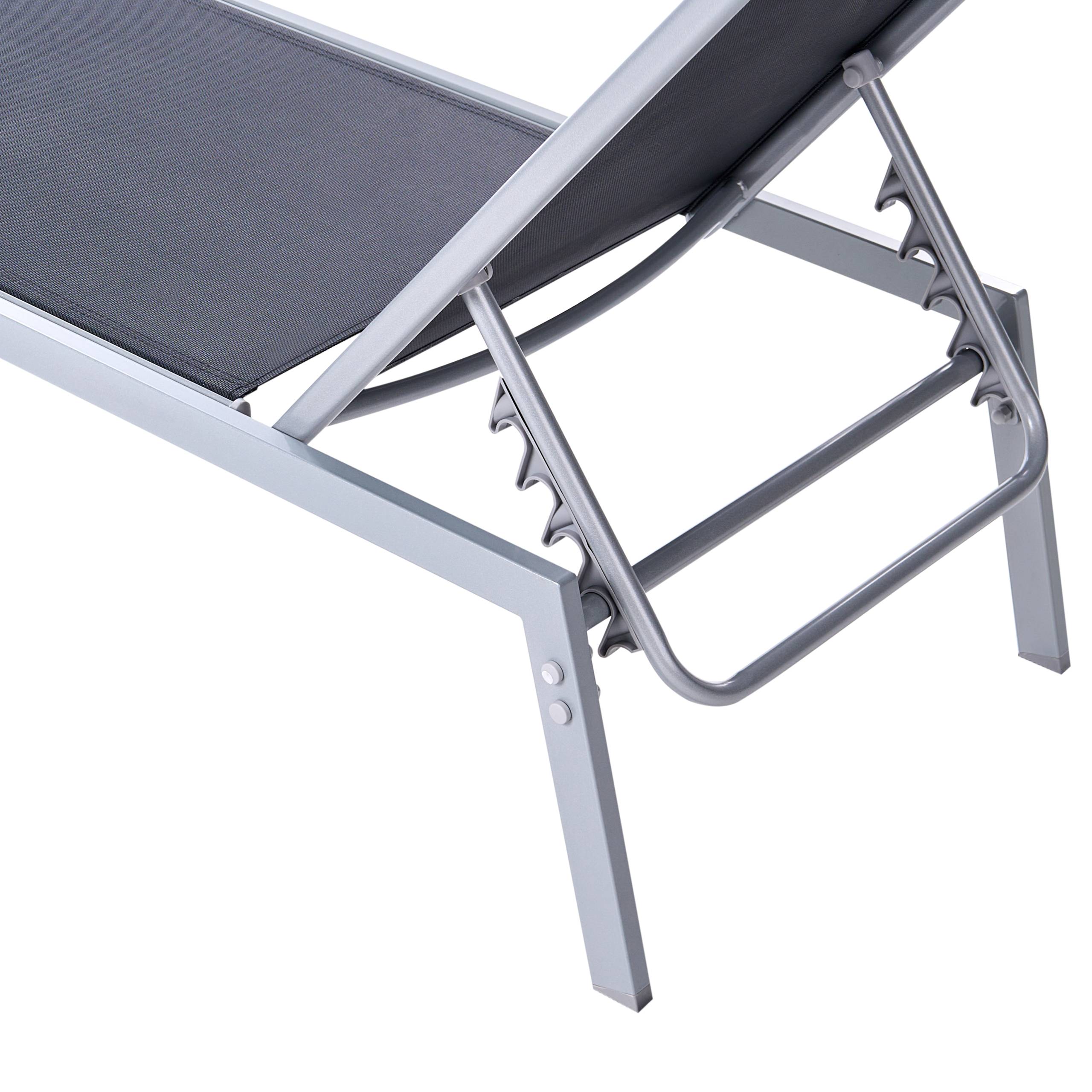 Beliani - Chaise longue Acier Noir NOLI - Beliani - Image 9