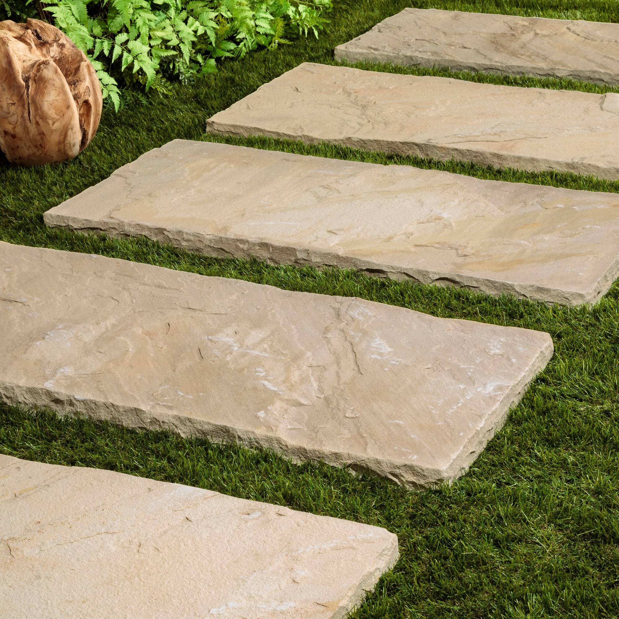 RO'MA Nature - Pas japonais Rectangle Grès Kandla Beige 100x50x4 cm (à l'unité) - RO'MA NATURE