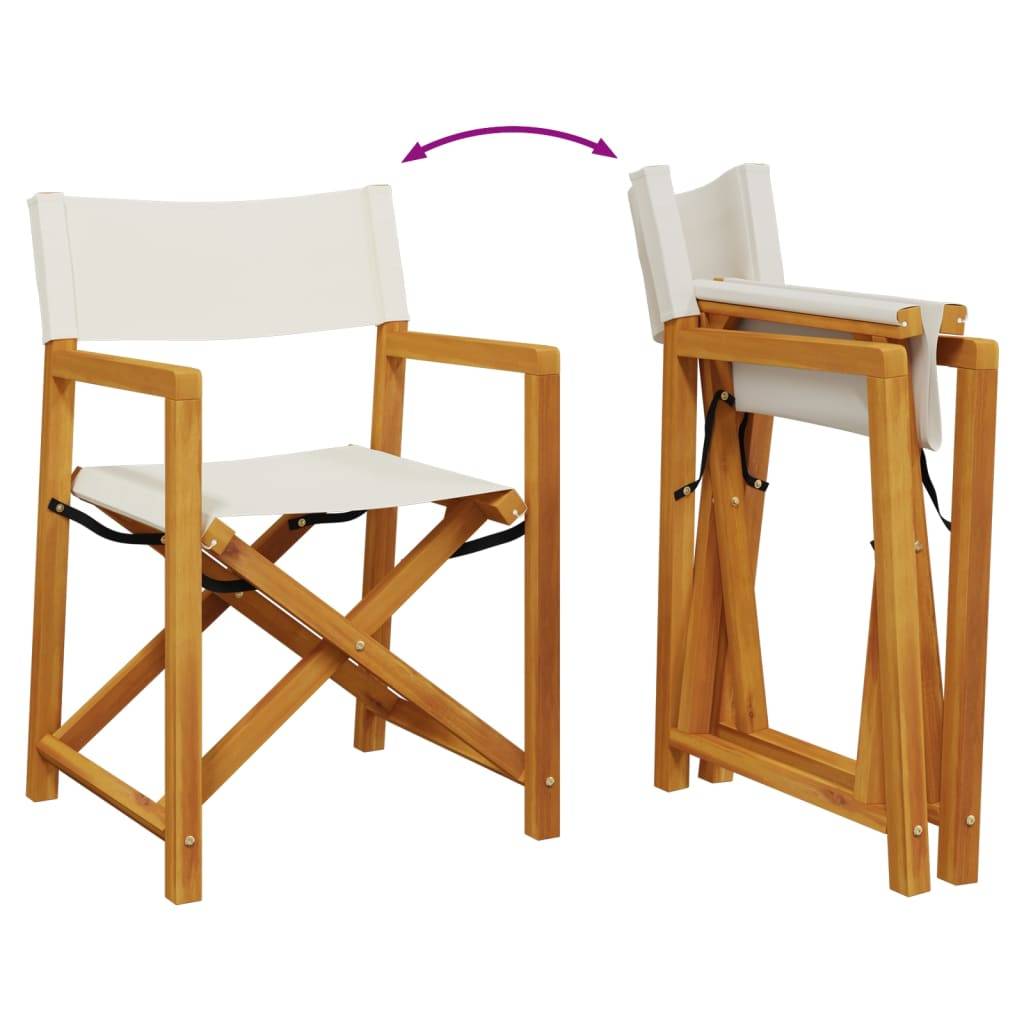 Maison Chic - Lot de 2 Chaises de jardin pliables - Chaises d'extérieur - Chaise pliante de jardin blanc crème tissu-JU12438 - Image 7