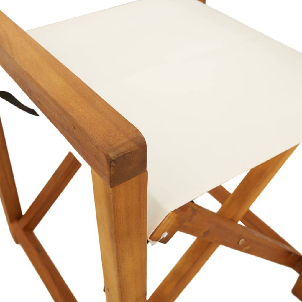 Maison Chic - Lot de 2 Chaises de jardin pliables - Chaises d'extérieur - Chaise pliante de jardin blanc crème tissu-JU12438 - Image 8