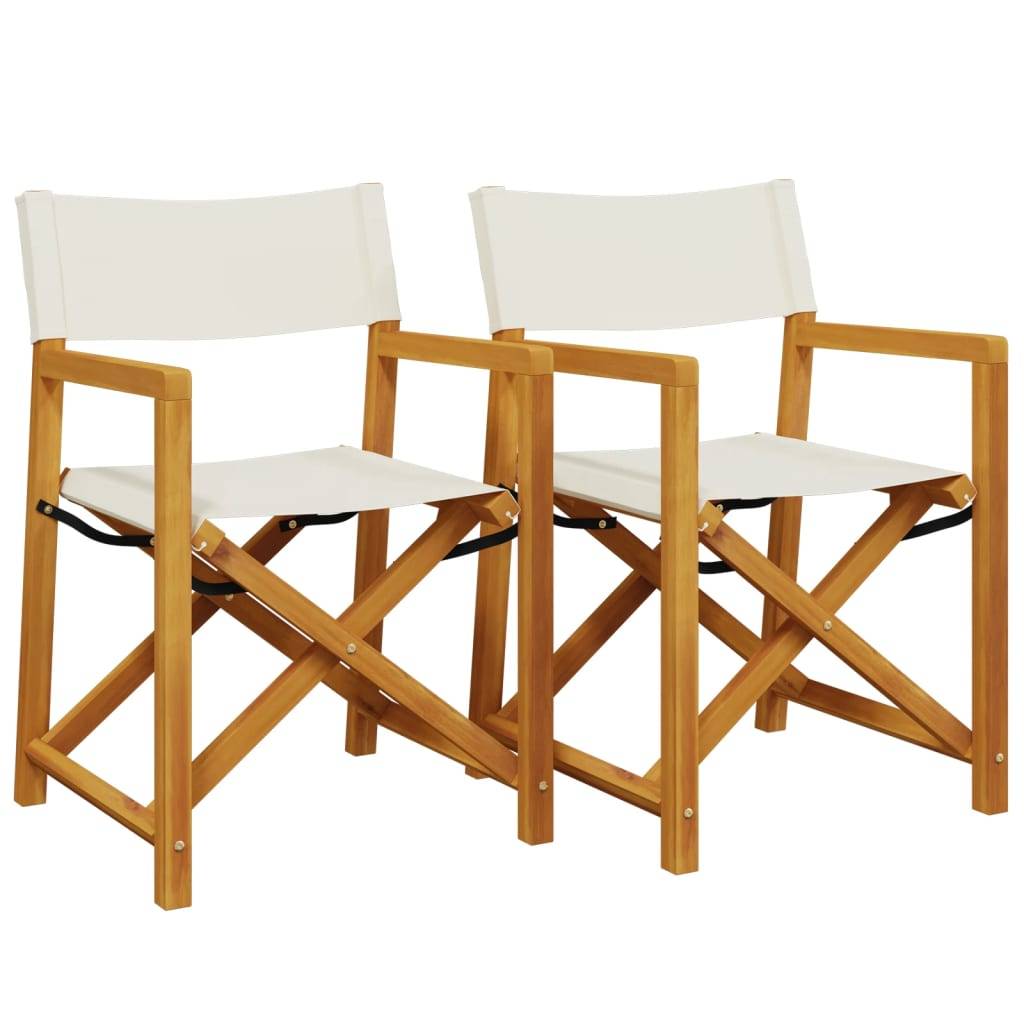 Maison Chic - Lot de 2 Chaises de jardin pliables - Chaises d'extérieur - Chaise pliante de jardin blanc crème tissu-JU12438 - Image 1