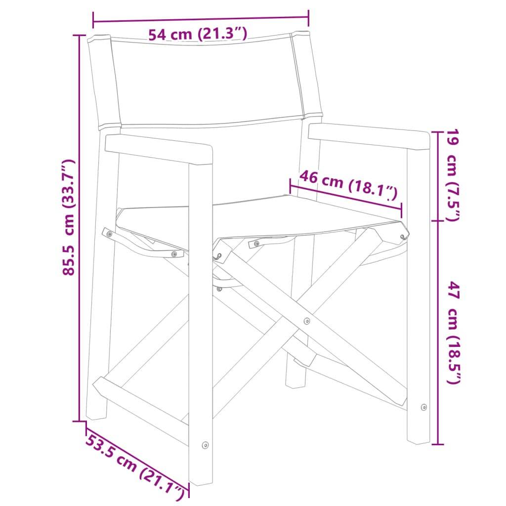 Maison Chic - Lot de 2 Chaises de jardin pliables - Chaises d'extérieur - Chaise pliante de jardin blanc crème tissu-JU12438 - Image 9