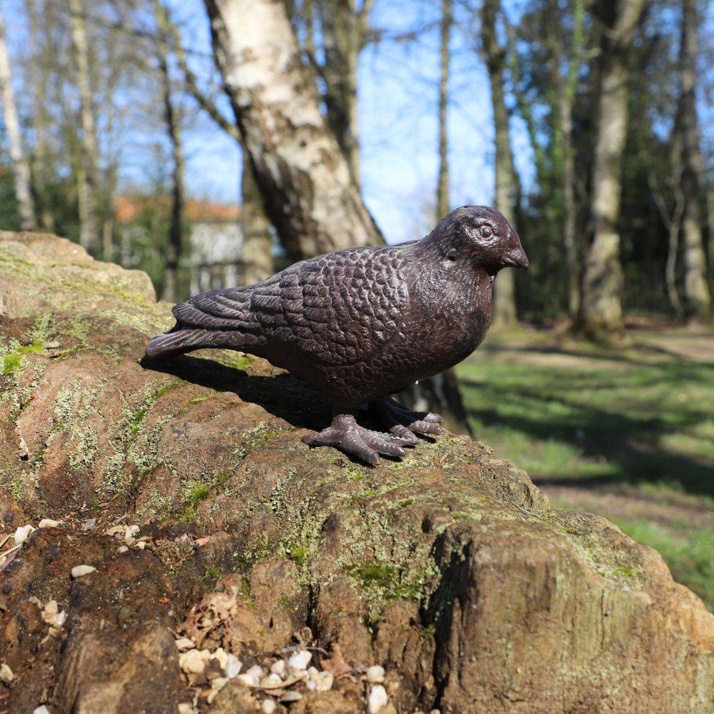 Pigeon en fonte marron 19 x 8 x 12 cm Chemin de campagne - Image 2