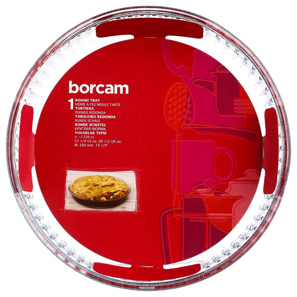 Plat à Tarte en Verre "Rond" 26cm Transparent - Image 2