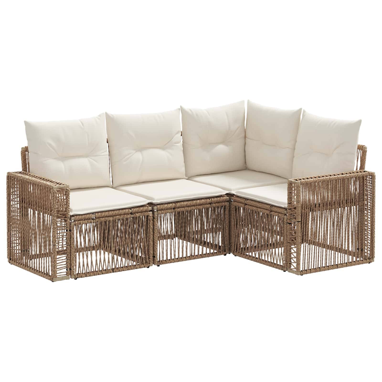 Vidaxl - Ensemble de canapé de jardin 4 pcs-Salons de jardin 4 place Beige et blanc crème 184245 - Image 2