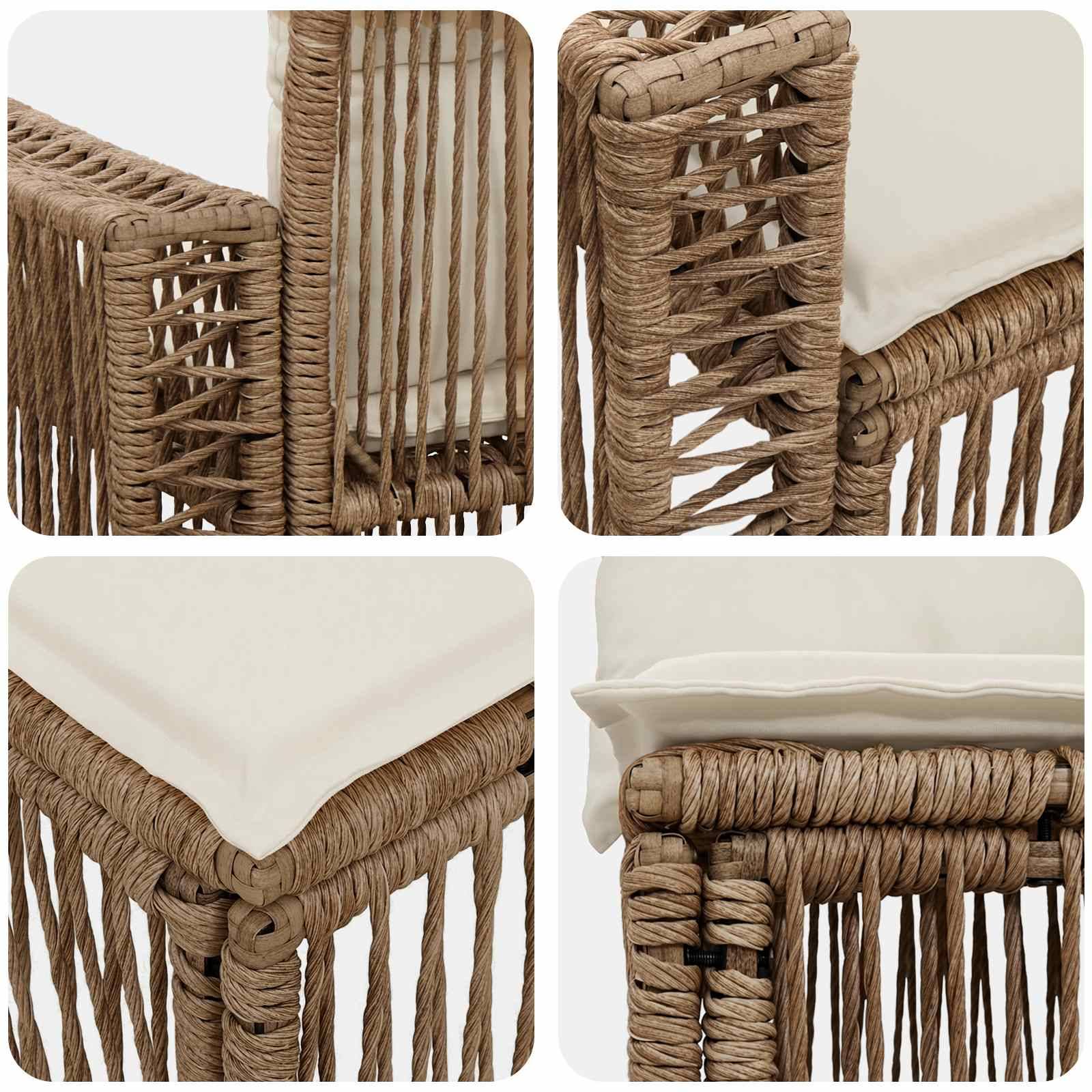 Vidaxl - Ensemble de canapé de jardin 4 pcs-Salons de jardin 4 place Beige et blanc crème 184245 - Image 6