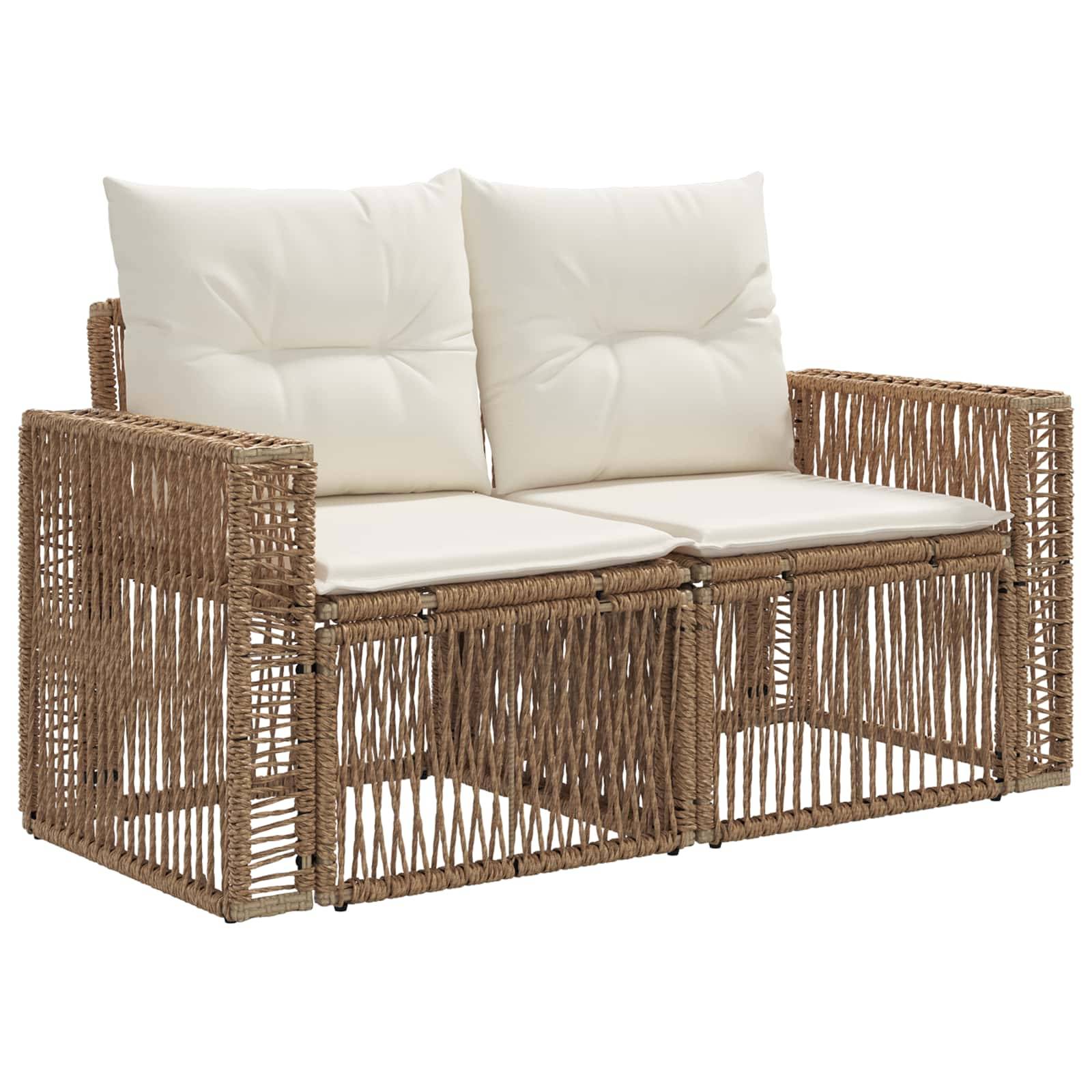 Vidaxl - Ensemble de canapé de jardin 4 pcs-Salons de jardin 4 place Beige et blanc crème 184245 - Image 5
