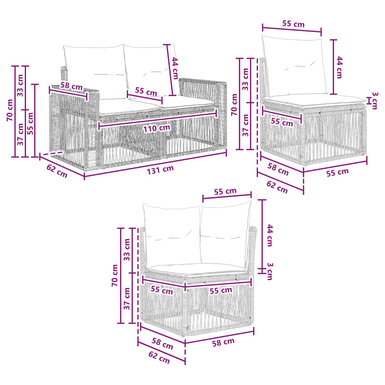Vidaxl - Ensemble de canapé de jardin 4 pcs-Salons de jardin 4 place Beige et blanc crème 184245 - Image 8