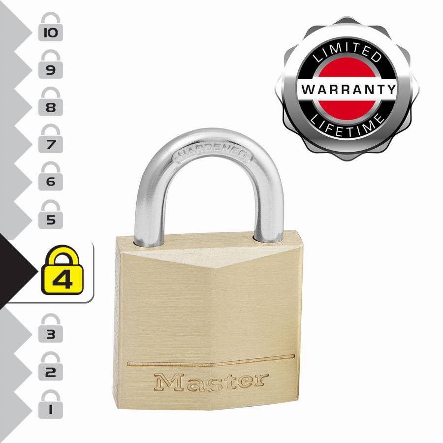 Cadenas en laiton massif MASTERLOCK 30 mm - Lot de 4 - 130EURQNOP - Image 2