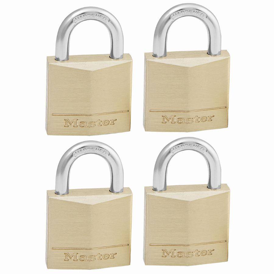 Cadenas en laiton massif MASTERLOCK 30 mm - Lot de 4 - 130EURQNOP - Image 1